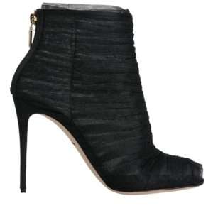 Black Mesh Stiletto Heels Ankle Boots Shoes