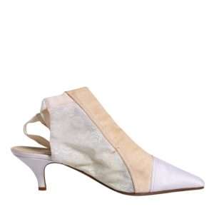 Multicolor Patchwork Heels Slingback Shoes