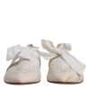 White Ribbon Fabric Ballerina Flats Shoes - Image 2