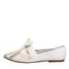 White Ribbon Fabric Ballerina Flats Shoes - Image 6