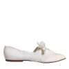 White Ribbon Fabric Ballerina Flats Shoes - Image 7