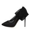 Black Nylon Mesh Sock Style Boots Shoes - Image 6