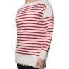 White Red Stripes Cotton Long Sleeves Top - Image 3