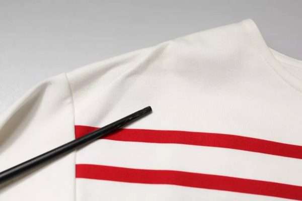 White Red Stripes Cotton Long Sleeves Top - Image 8