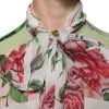 Multicolor Floral Patchwork Ascot Collar Top - Image 5
