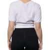 White Cotton Silk Round Neck Wrap Blouse Top - Image 4