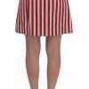 Silver Red Striped Above Knees Skirt - Image 2