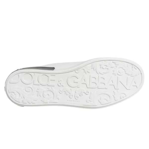 White Leather Logo Portofino Sneaker Shoes - Image 3
