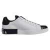 White Leather Logo Portofino Sneaker Shoes - Image 2