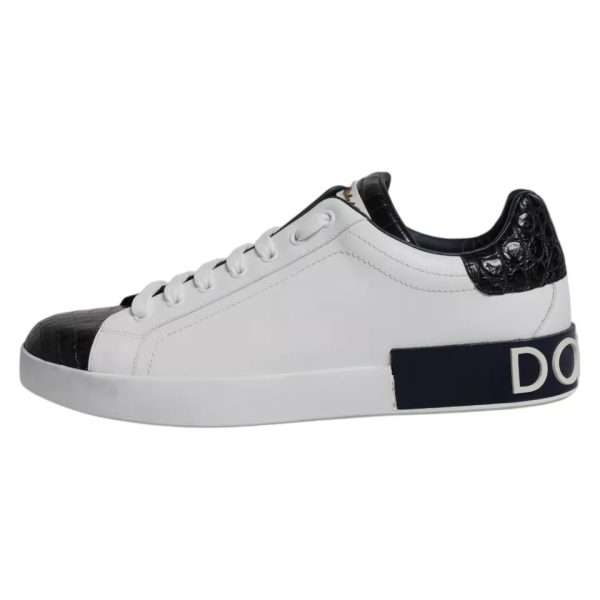 White Leather Logo Portofino Sneaker Shoes - Image 7