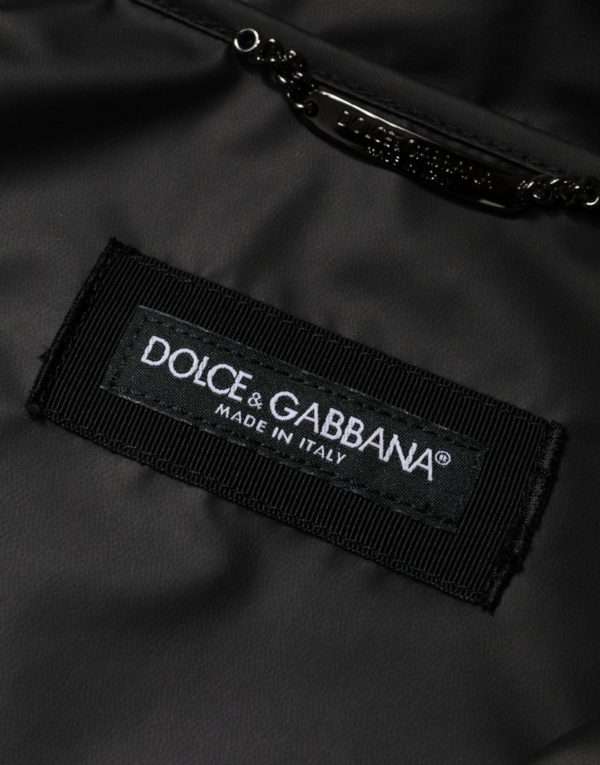 Black Polyester Hooded Men Full Zip Jacket - Image 6