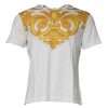 White Medusa Print Cotton Crew Neck T-shirt - Image 2