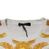 White Medusa Print Cotton Crew Neck T-shirt - Image 6