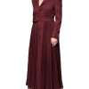 Maroon Belted Button Down Dress - Image 3