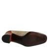 Beige Brown Leather Block Heels Pumps Shoes - Image 8