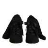 Black Stiletto Heels Mid Calf Boots Shoes - Image 2
