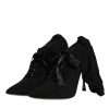Black Stiletto Heels Mid Calf Boots Shoes - Image 4