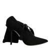 Black Stiletto Heels Mid Calf Boots Shoes - Image 8