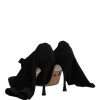 Black Stiletto Heels Mid Calf Boots Shoes - Image 5