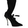 Black Stiletto Heels Mid Calf Boots Shoes - Image 6