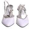 White Strass Crystal Slingbacks Pumps Shoes - Image 2