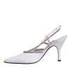 White Strass Crystal Slingbacks Pumps Shoes - Image 6