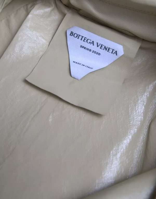 Beige Lambskin Leather Trench Coat Jacket - Image 7