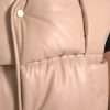 Beige Quilted Sleeveless Calf Leather Jacket - Image 6