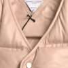 Beige Quilted Sleeveless Calf Leather Jacket - Image 7
