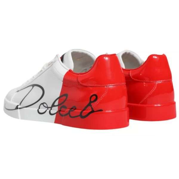 White Red Portofino Low Top Sneakers Shoes - Image 2