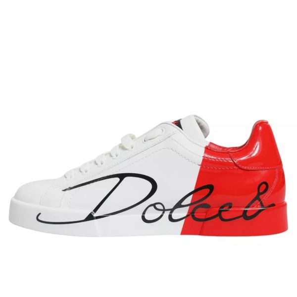 White Red Portofino Low Top Sneakers Shoes - Image 3