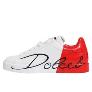 White Red Portofino Low Top Sneakers Shoes