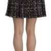 Black Check Flounce Detailed Wool Mini Skirt - Image 5
