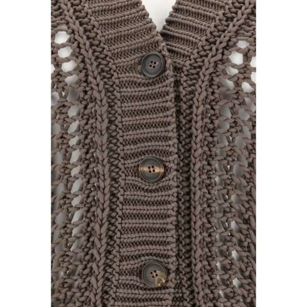 Cardigan in perforated knit - Image 3