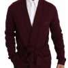 Bordeaux Cashmere Crown Cardigan Sweater - Image 3