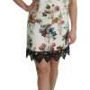White Lace Floral Vase Shift Mini Dress - Image 2
