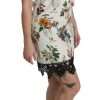 White Lace Floral Vase Shift Mini Dress - Image 4