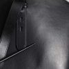 Black Leather Logo Shoulder Strap Shopping Tote Bag - Image 7