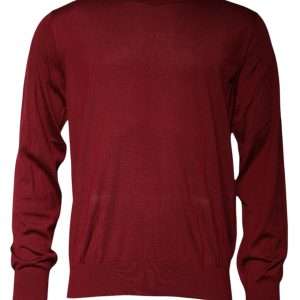 Maroon Cashmere Crew Neck Pullover Sweater