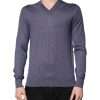 Gray Cashmere V-neck Men Pullover Sweater - Image 2