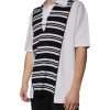 Black White Stripes Collared Polo T-shirt - Image 3