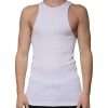 White Cotton Sleeveless Round Neck Tank T-shirt - Image 2