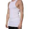White Cotton Sleeveless Round Neck Tank T-shirt - Image 3