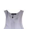 White Cotton Sleeveless Round Neck Tank T-shirt - Image 6