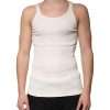 Off White Cotton Sleeveless Round Neck Tank T-shirt - Image 2