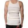 Off White Cotton Sleeveless Round Neck Tank T-shirt - Image 4