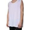 White Cotton Sleeveless Round Neck Tank T-shirt - Image 3