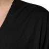 Black Cotton V-neck Short Sleeves T-shirt - Image 6