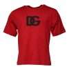 Red Logo Print Cotton Crew Neck T-shirt - Image 2