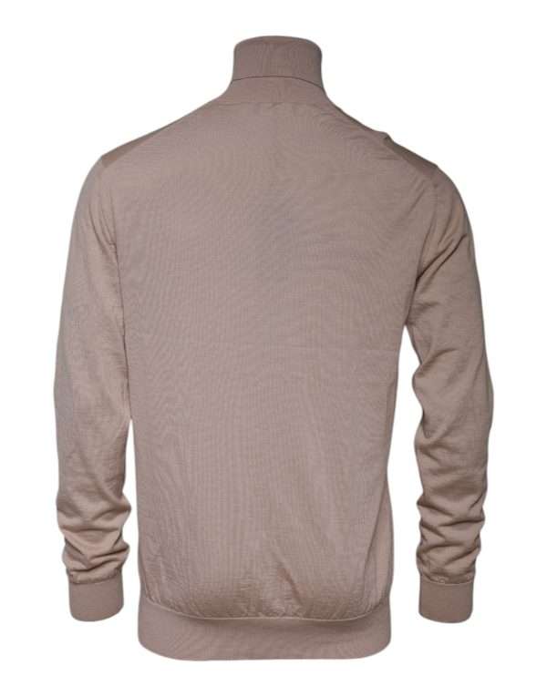 Beige Cashmere Turtleneck Pullover Sweater - Image 3